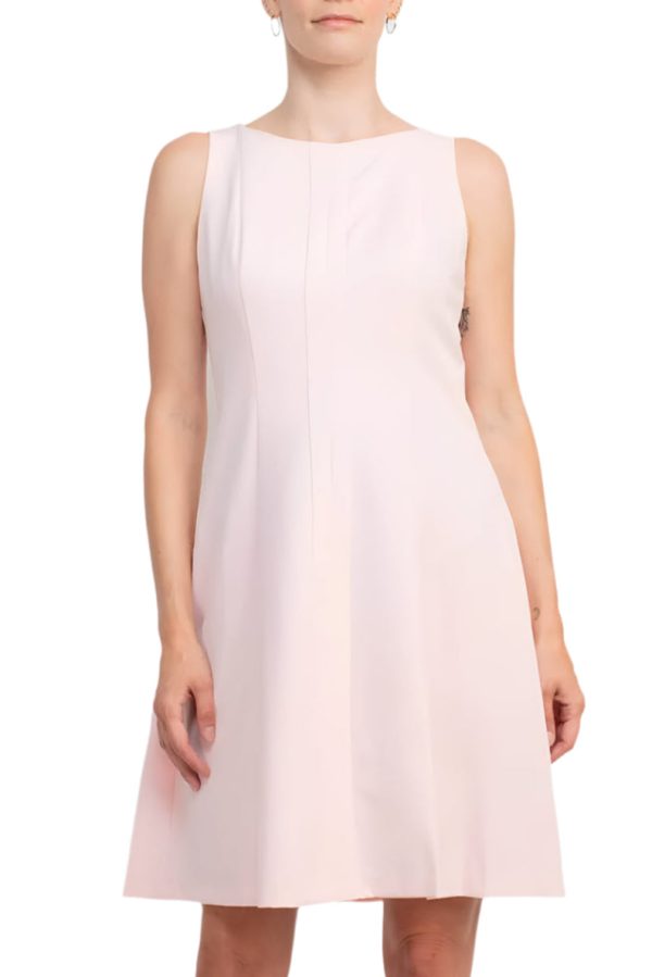T Tahari Dress: Crepe Boat‑Neck with Banded Waist - Image 2