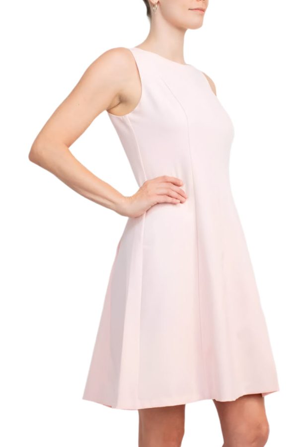 T Tahari Dress: Crepe Boat‑Neck with Banded Waist - Image 3