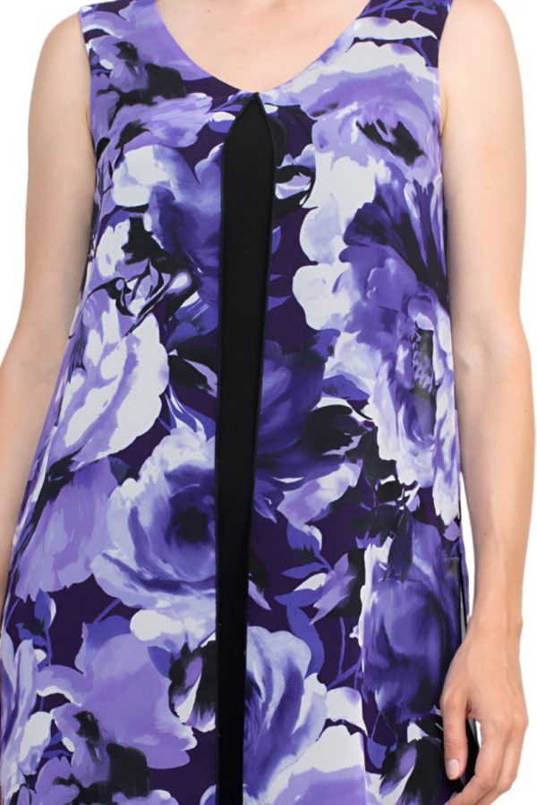 Scoop Neck Sleeveless Dress Chiffon Overlay Stretch Comfort - Image 5