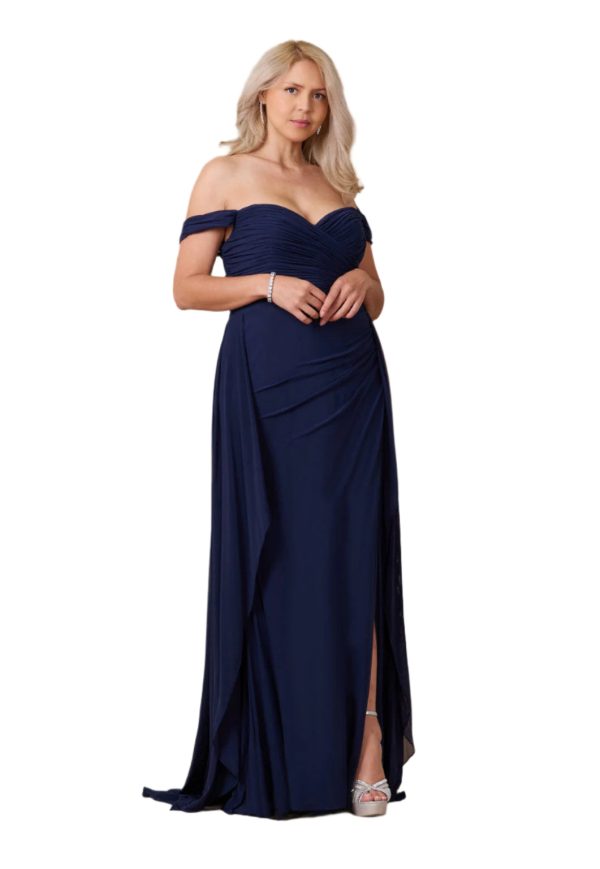 Dylan & Davids Off-Shoulder Gown: Glittering Shimmer & Slit - Image 16