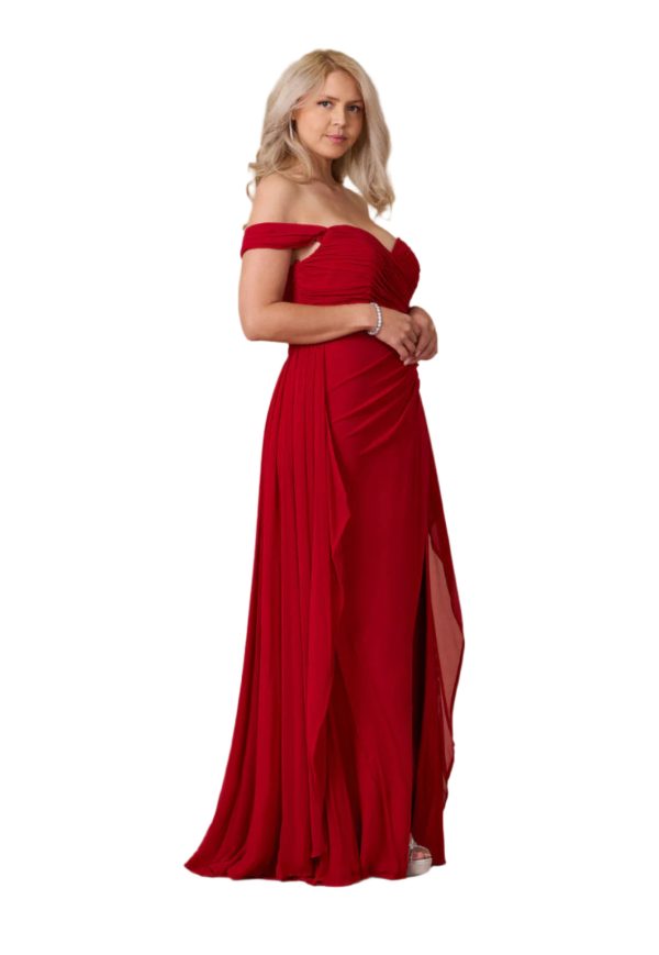 Dylan & Davids Off-Shoulder Gown: Glittering Shimmer & Slit - Image 43
