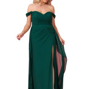 Dylan & Davids Off-Shoulder Gown: Glittering Shimmer & Slit