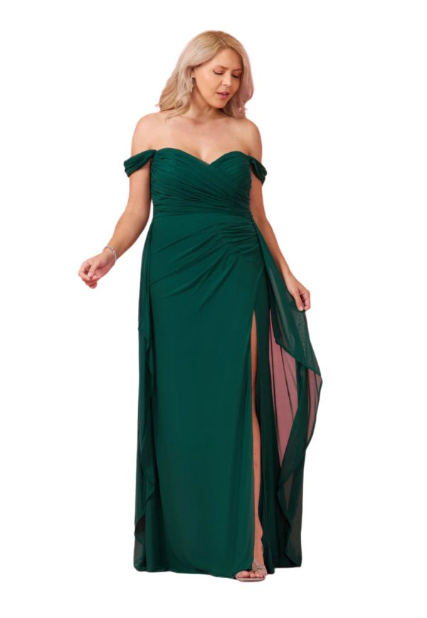Dylan & Davids Off-Shoulder Gown: Glittering Shimmer & Slit
