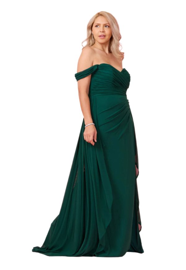 Dylan & Davids Off-Shoulder Gown: Glittering Shimmer & Slit - Image 8