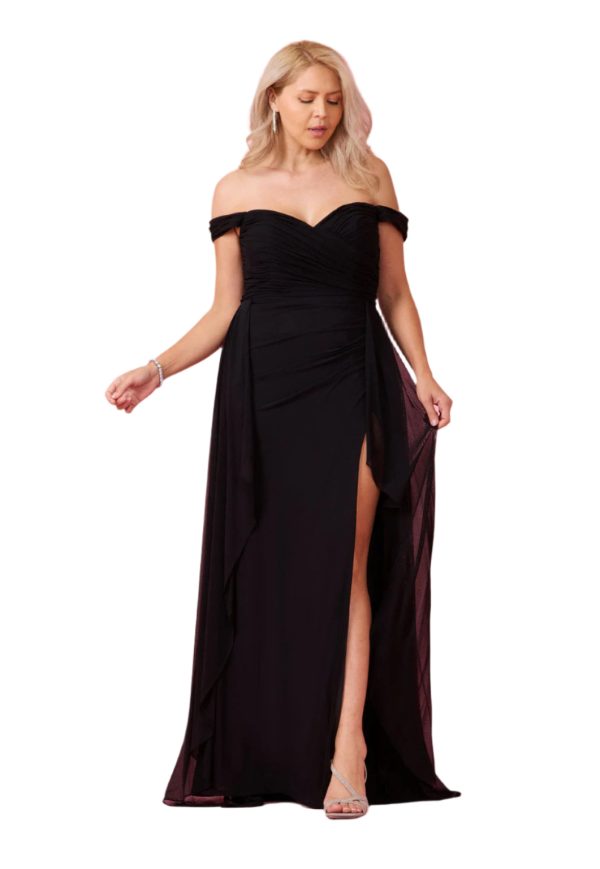 Dylan & Davids Off-Shoulder Gown: Glittering Shimmer & Slit - Image 34