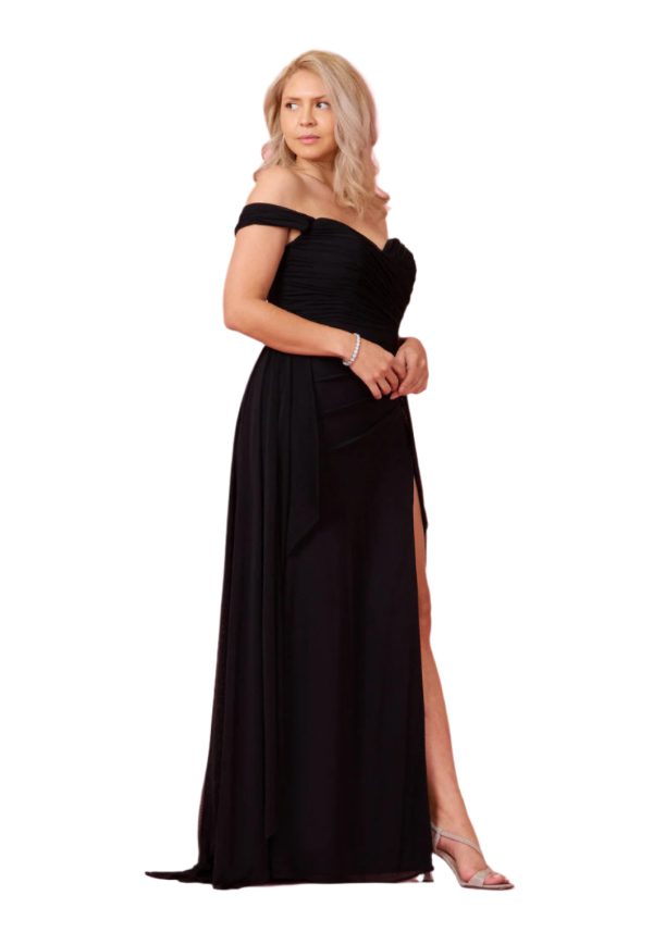 Dylan & Davids Off-Shoulder Gown: Glittering Shimmer & Slit - Image 5