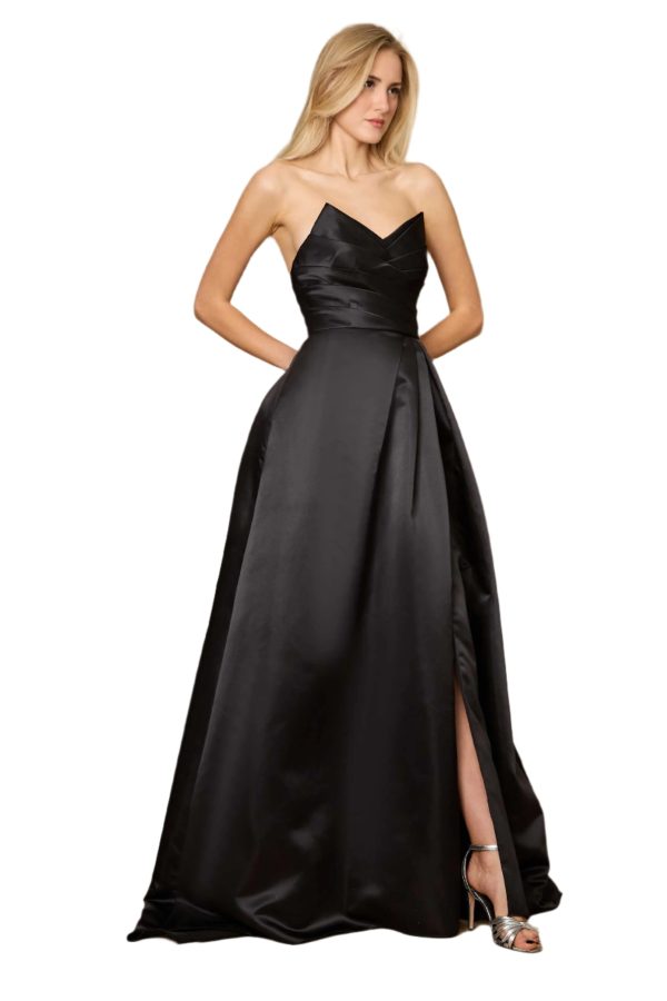 Full-Length Black Formal Gown Sweetheart Neckline & A-Line - Image 8