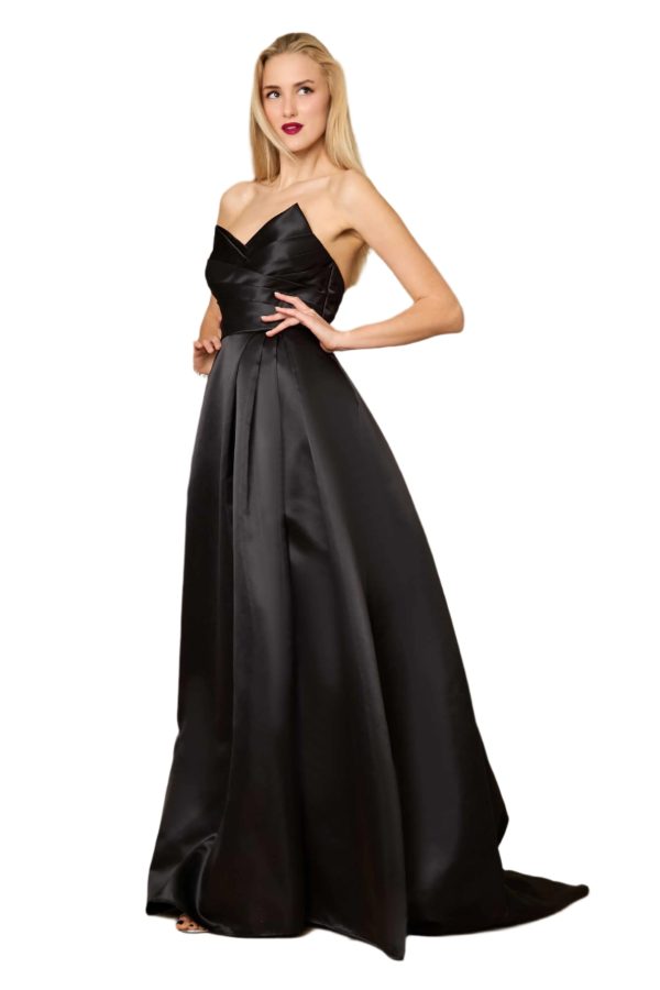 Full-Length Black Formal Gown Sweetheart Neckline & A-Line - Image 2