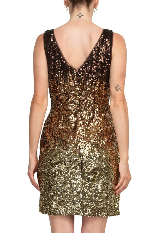 Ombre Boat Neck Sequin Dress by Adrianna Papell - Image 4