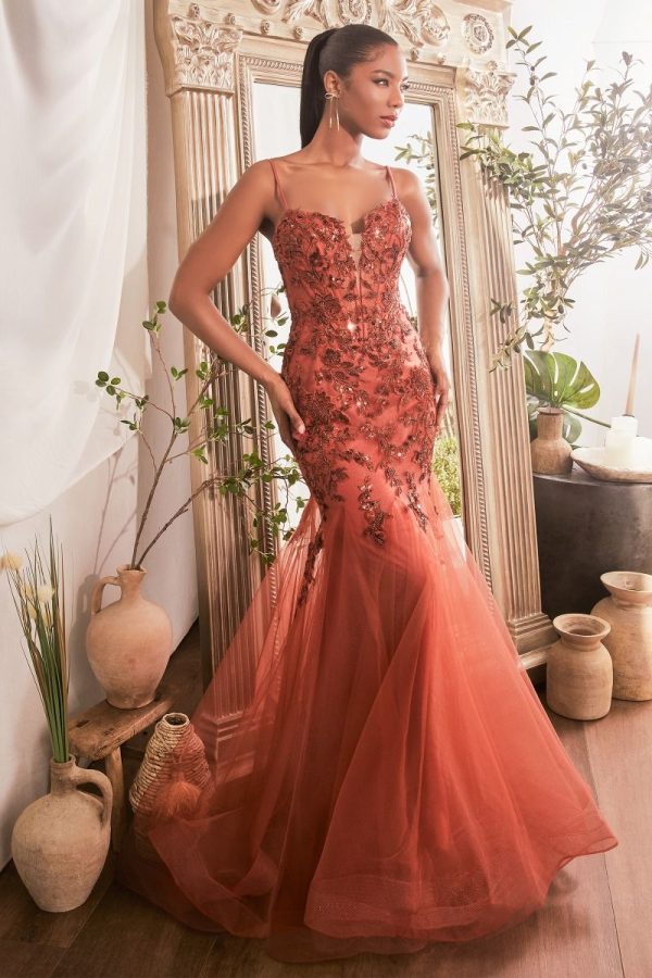 Sequin Mermaid Gown – Floral Sparkle for Party Nights - Image 3