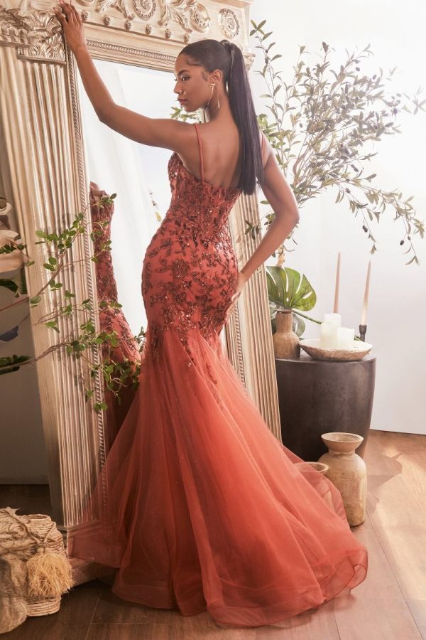 Sequin Mermaid Gown – Floral Sparkle for Party Nights - Image 2