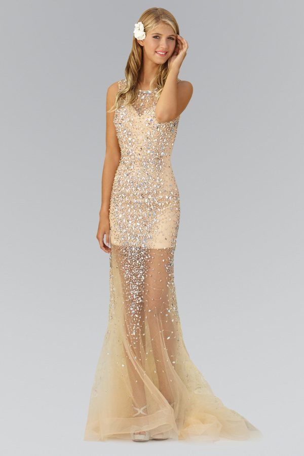 Sequin Embellished Long Dress – Jewel‑Studded Mermaid Glam - Image 4