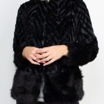 Nina Leonard Crew Neck Long Sleeve Hook Closure Textured Faux Fur Coat Jacket