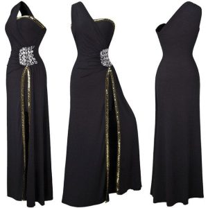 Beading One Shoulder Silt Pleat Draped Evening Dress vestido de noiva