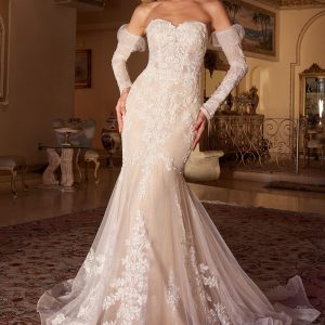 Lace Mermaid Bridal Gown With Removable Sleeves