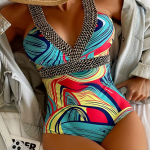 One Piece Swimsuit – Hollow Push-Up Monokini for Summer
