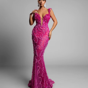 GiGiBraut Glamorous Crystals Prom Dress For Women Beadings Trumpet Sleeveless Party Gowns Vestido De Formatura Customized