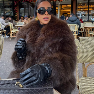 Fall Winter Casual Faux Fur Brown Women Warm Jackets Streetwear Turn Down Collar Christmas Oversized Elegant Coats