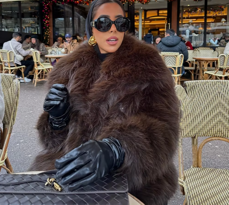 Fall Winter Casual Faux Fur Brown Women Warm Jackets Streetwear Turn Down Collar Christmas Oversized Elegant Coats